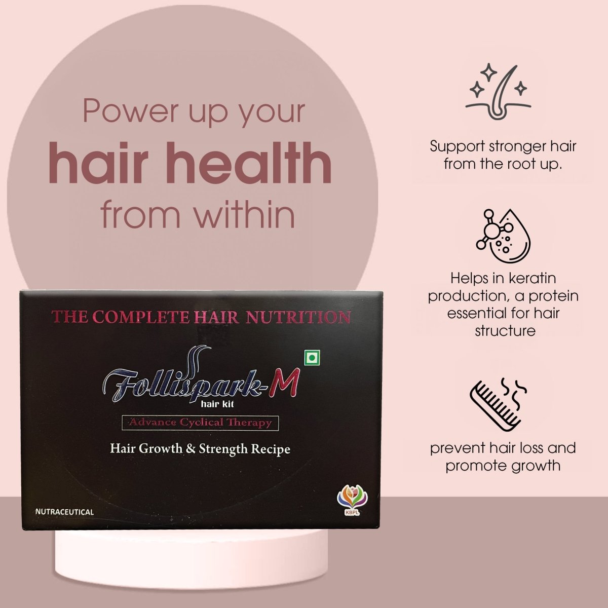 Follispark - M, male hair regrowth kit - DGCOSMETICO