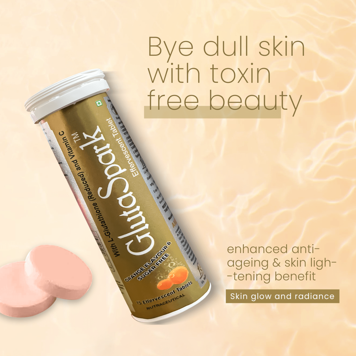 Glutaspark , Glutathione effervescent tablets 15 pcs - DGCOSMETICO