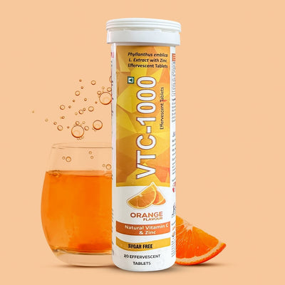VTC 1000 , VITAMIN C EFFERVESCENT TABLETS, 15 PCS - DGCOSMETICO