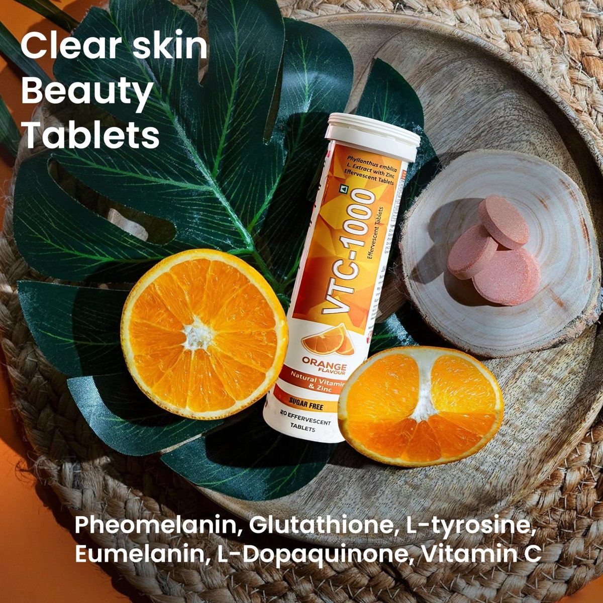 VTC 1000 , VITAMIN C EFFERVESCENT TABLETS, 15 PCS - DGCOSMETICO