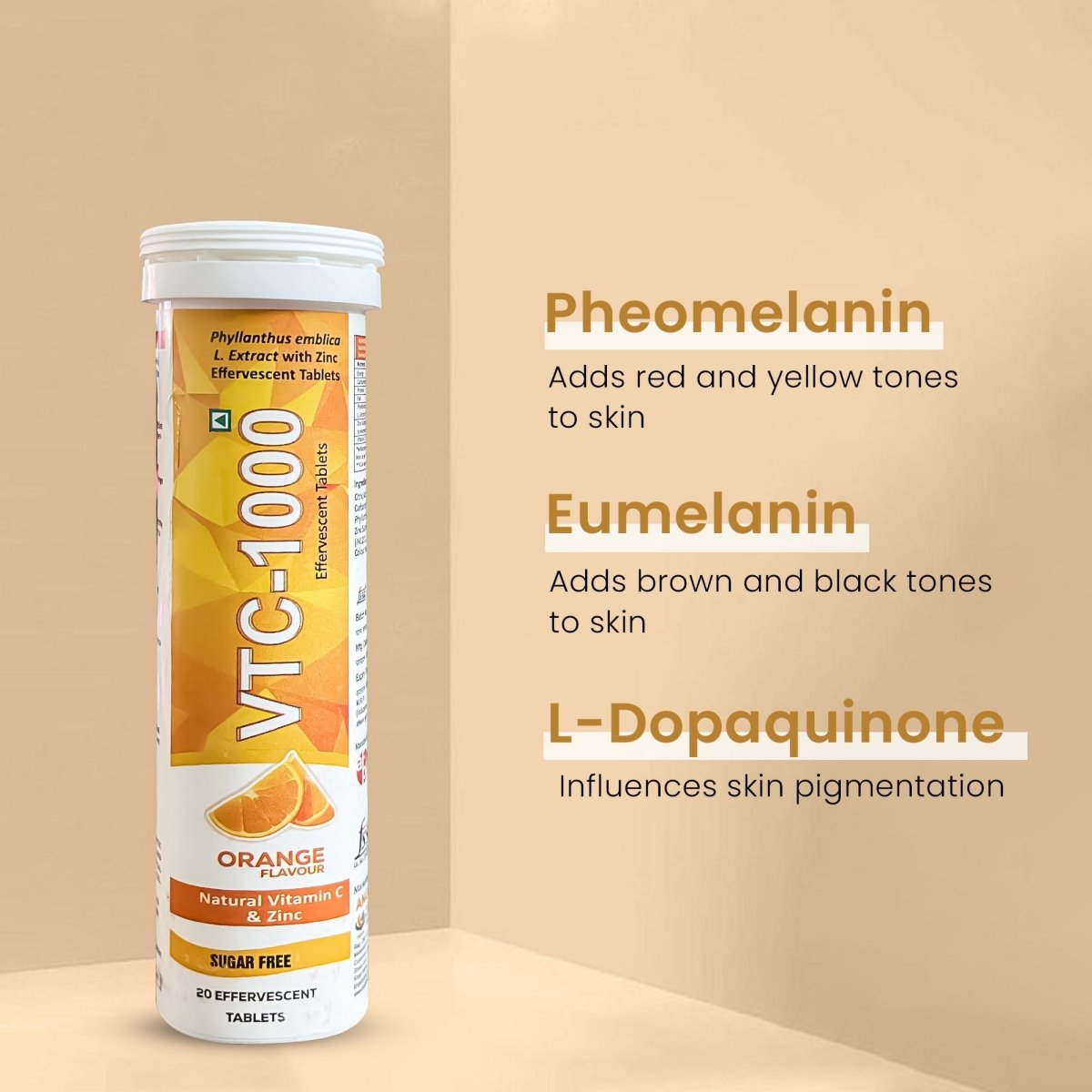 VTC 1000 , VITAMIN C EFFERVESCENT TABLETS, 15 PCS - DGCOSMETICO